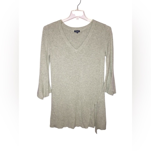 Splendid Gray Flare Sleeve V Neck Cashmere Blend Sweater Womens Small - Picture 4 of 8